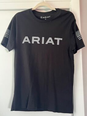 Ariat Black Tee with Grey Logo